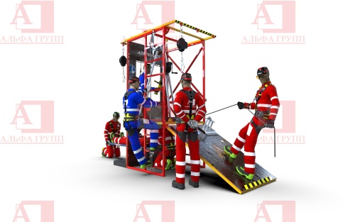 Учебно-тренировочный полигон Альпинист-2-0 (2,7м + без бревна) от АЛЬФА ГРУПП для практических занятий на высоте и в замкнутом пространстве с применением средств индивидуальной защиты и стационарных анкерных систем.  
